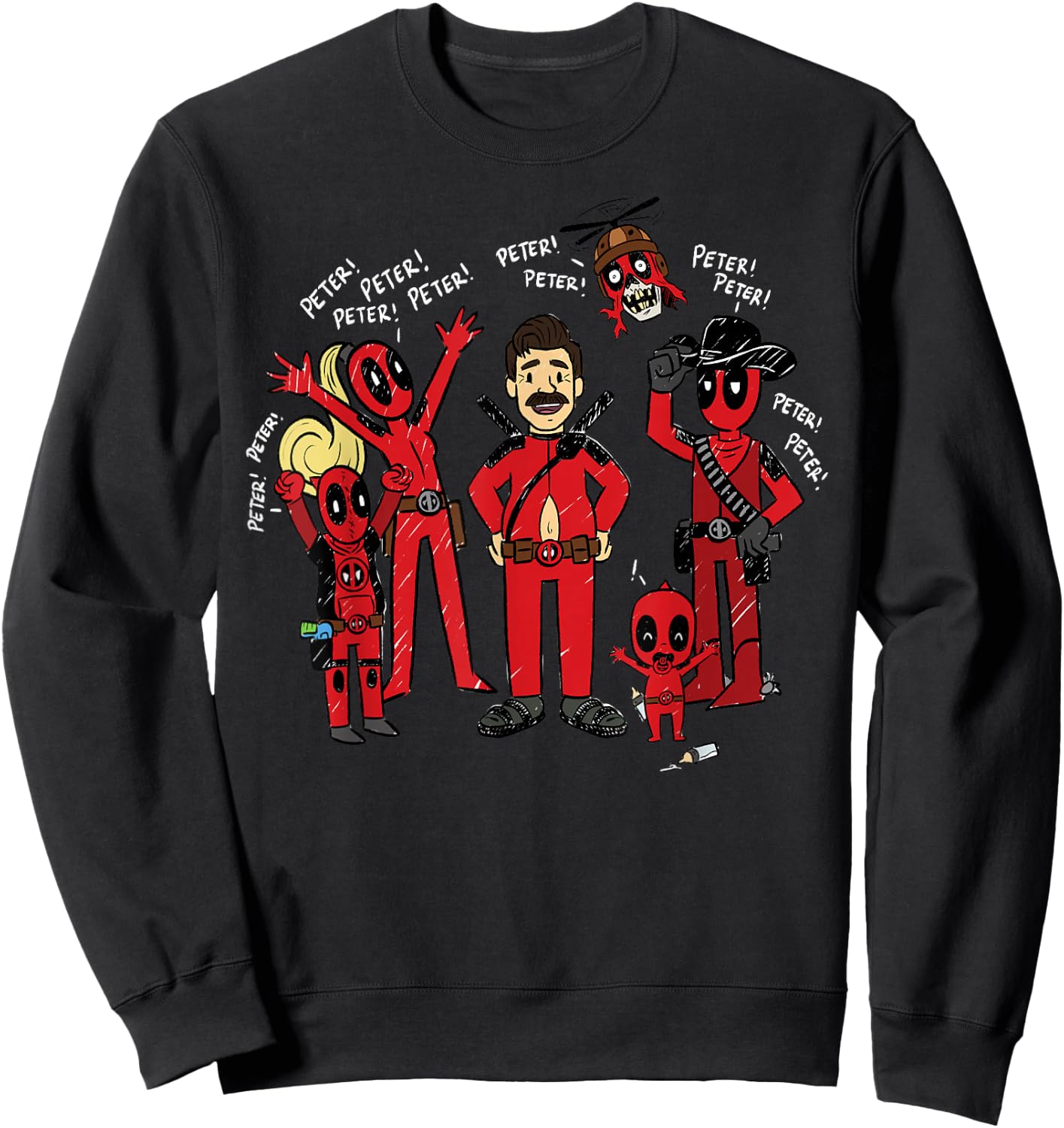 Marvel Deadpool & Wolverine The Deadpool Corps Loves Peter Sweatshirt - Sweatshirt | Black