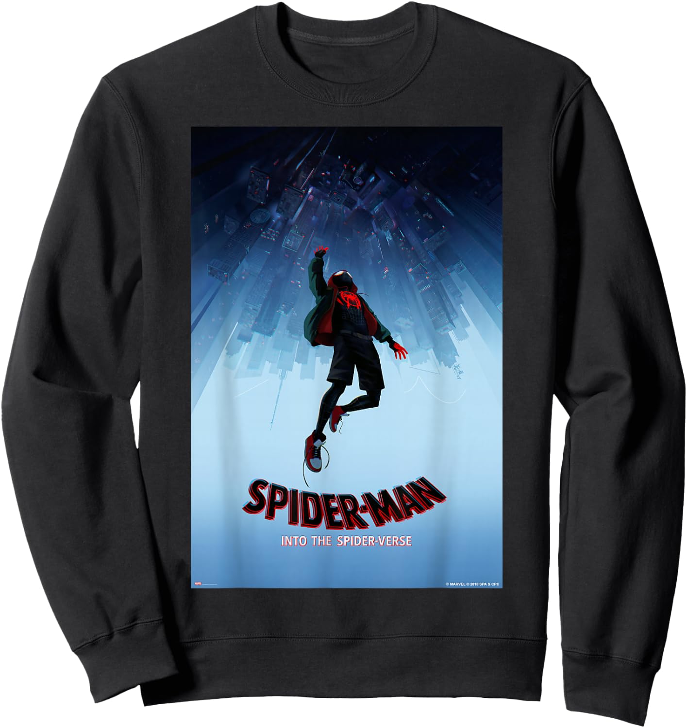 Marvel Spider-Man Spiderverse Upside Down Poster Small Sweatshirt - Sweatshirt | Black