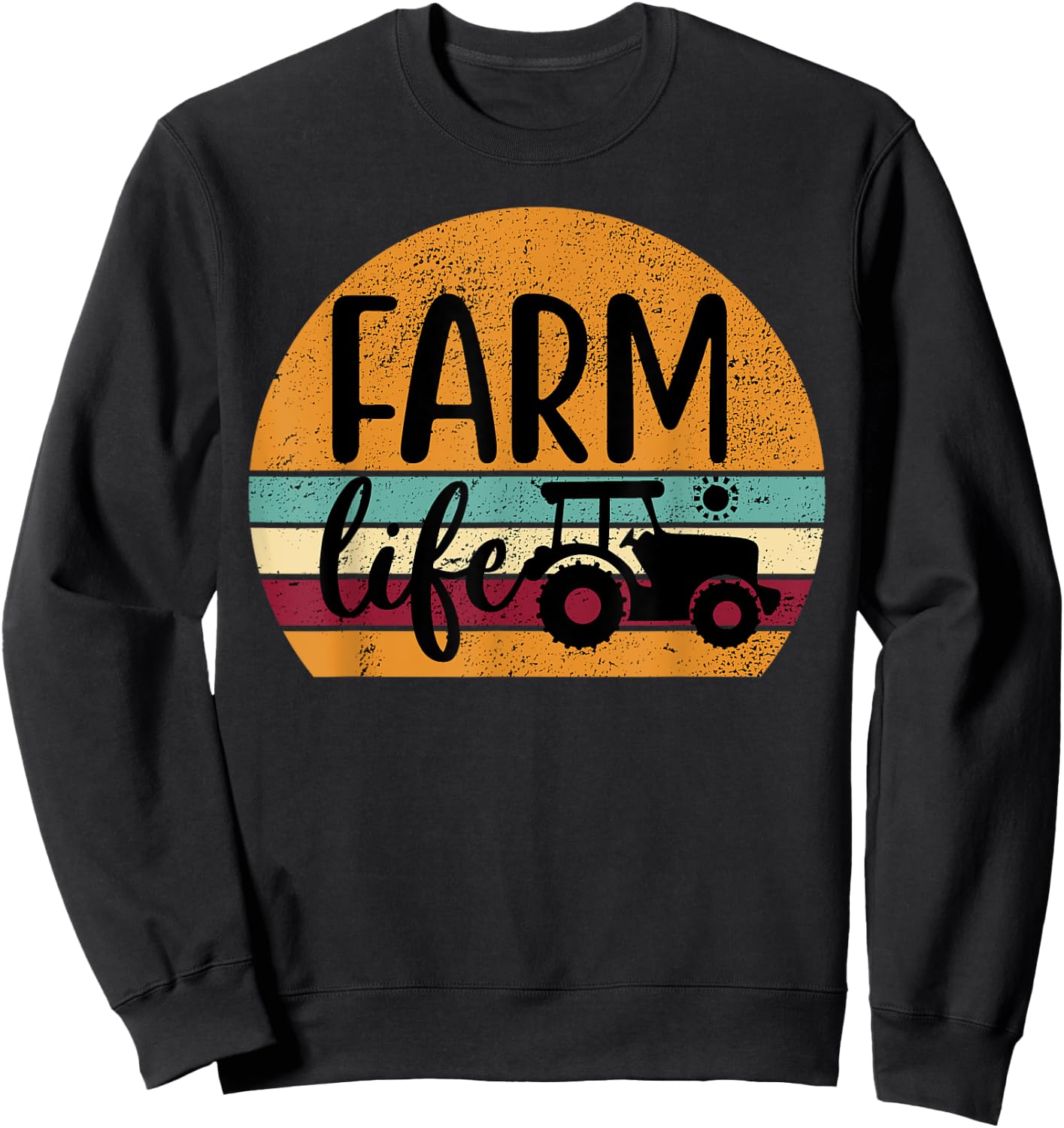 Retro Vintage Farm Life Farmer Tractor Farmer Gift Sweatshirt - Sweatshirt | Black