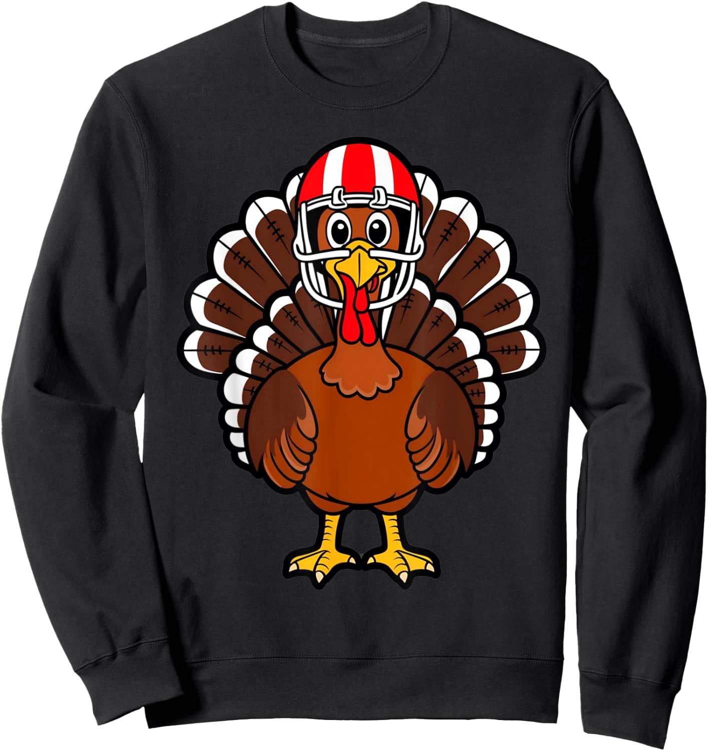 Thanksgiving Football Player for Children, Toddler Boys Sweatshirt - Sweatshirt | Black