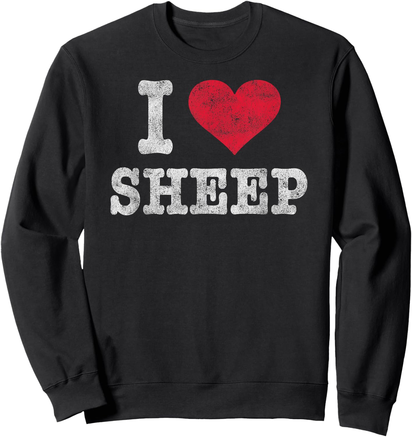 Vintage I Love Sheep Trendy Gift Sweatshirt - Sweatshirt | Black