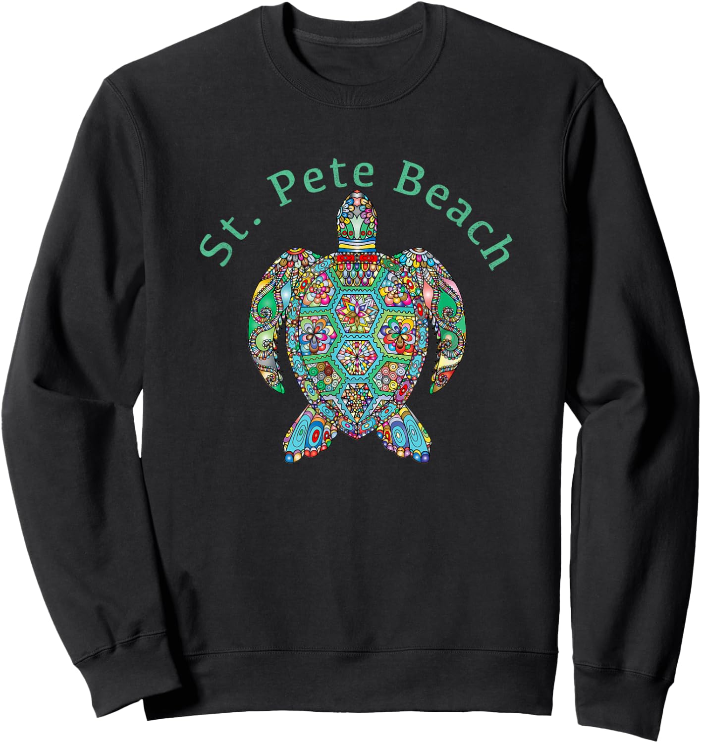 St. Pete Beach Tribal Turtle Gift Sweatshirt - Sweatshirt | Black