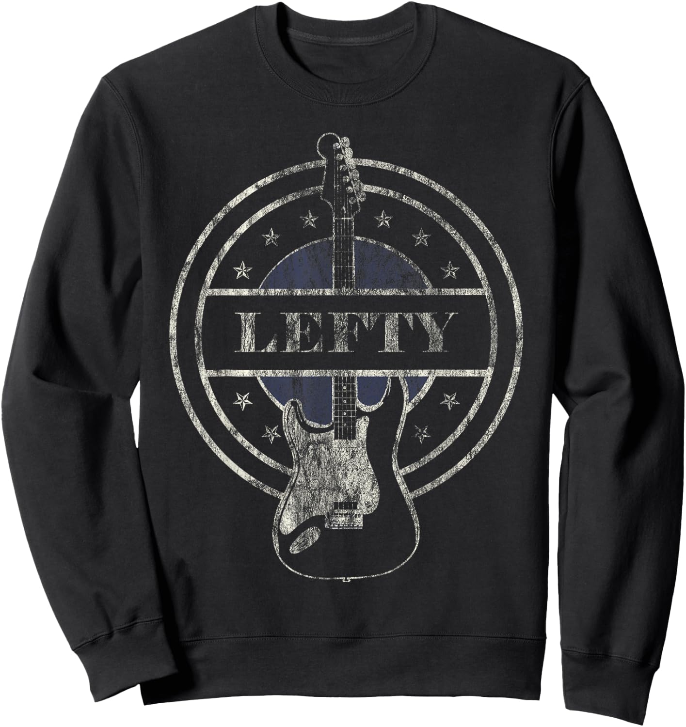 Vintage Left Handed Guitar Player Shirt Funny Gift Lefties Sweatshirt - Sweatshirt | Black