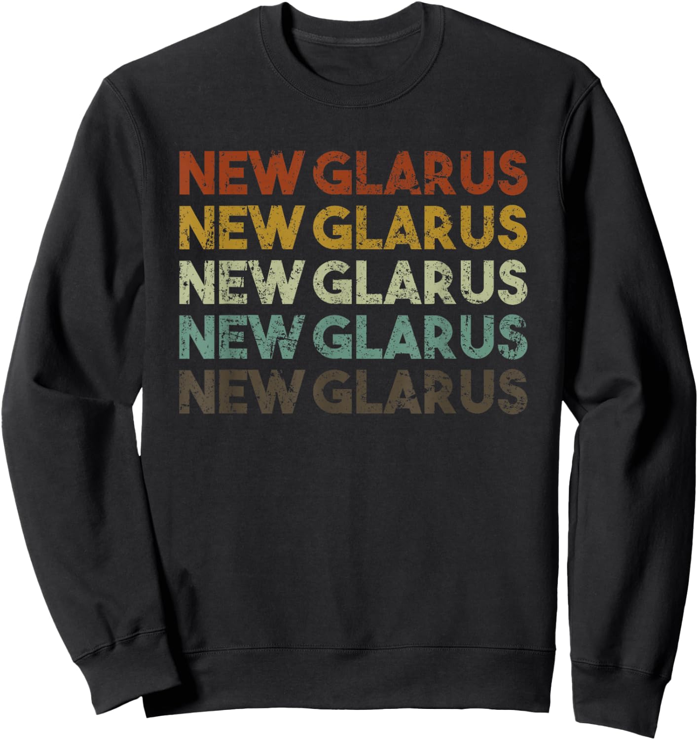 New Glarus Wisconsin Retro 80s Vintage Style Sweatshirt - Sweatshirt | Black