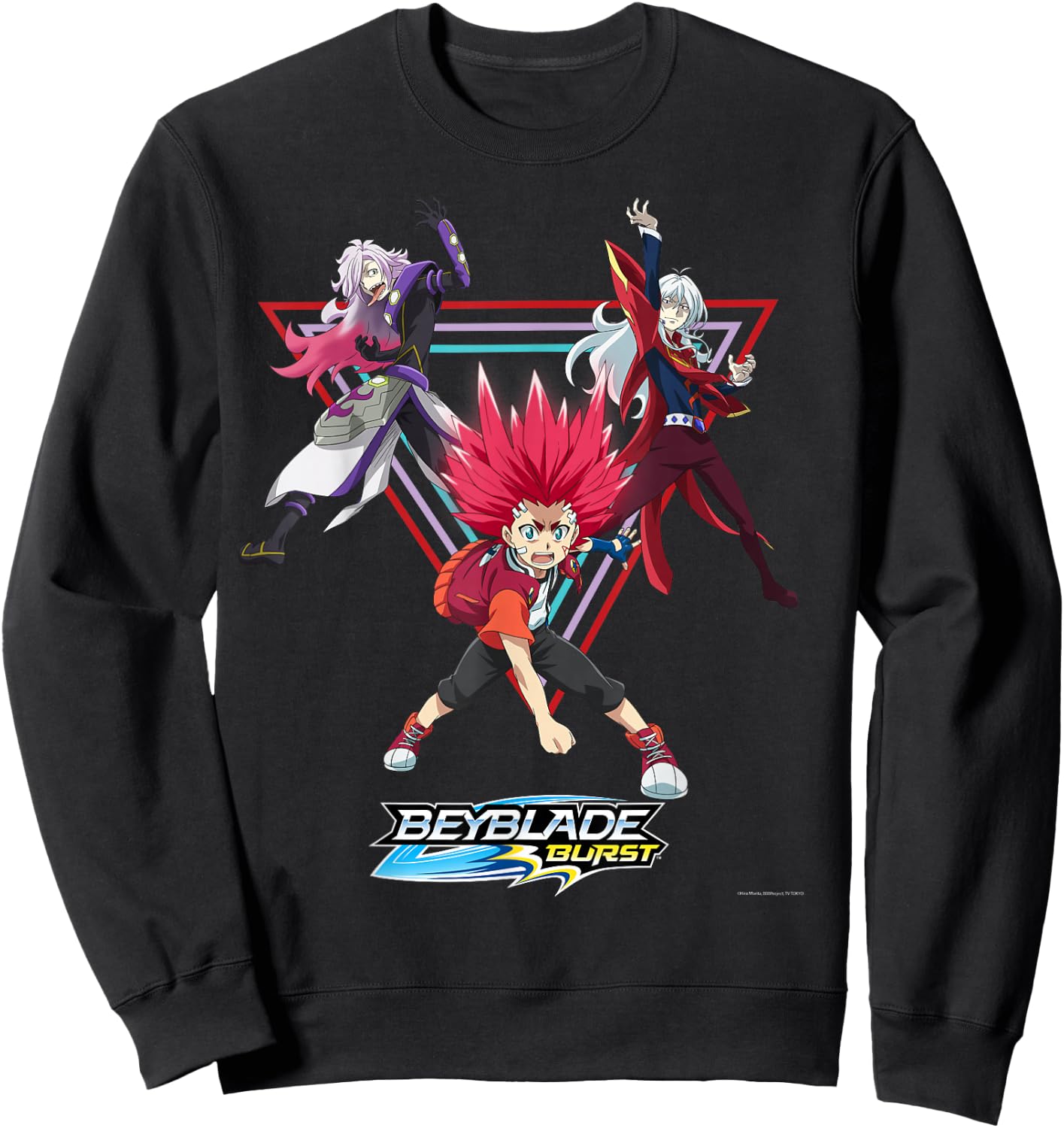 Beyblade Burst Turbo Triangle Group Small Sweatshirt - Sweatshirt | Black