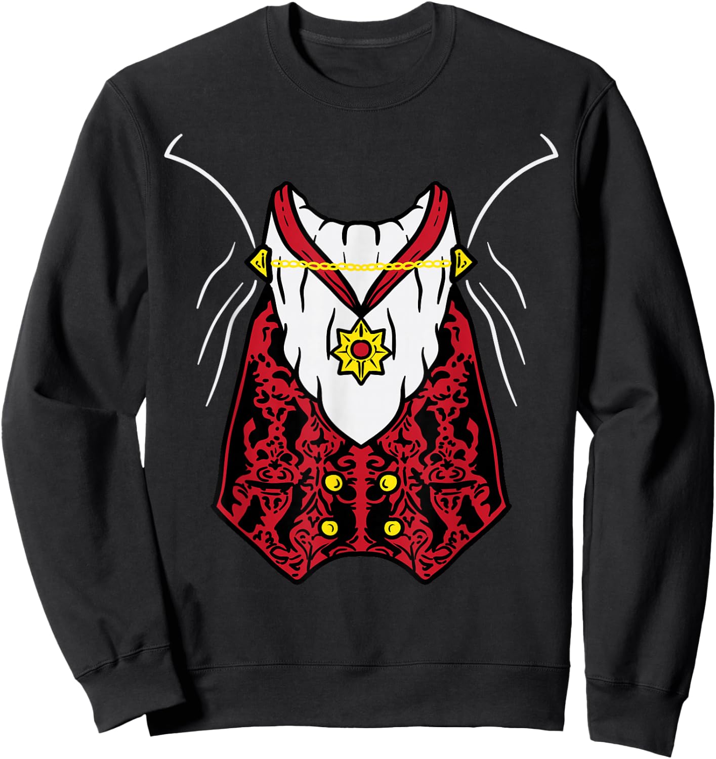 Dracula Vampire Uniform DIY Easy Lazy Halloween Costume Sweatshirt - Sweatshirt | Black