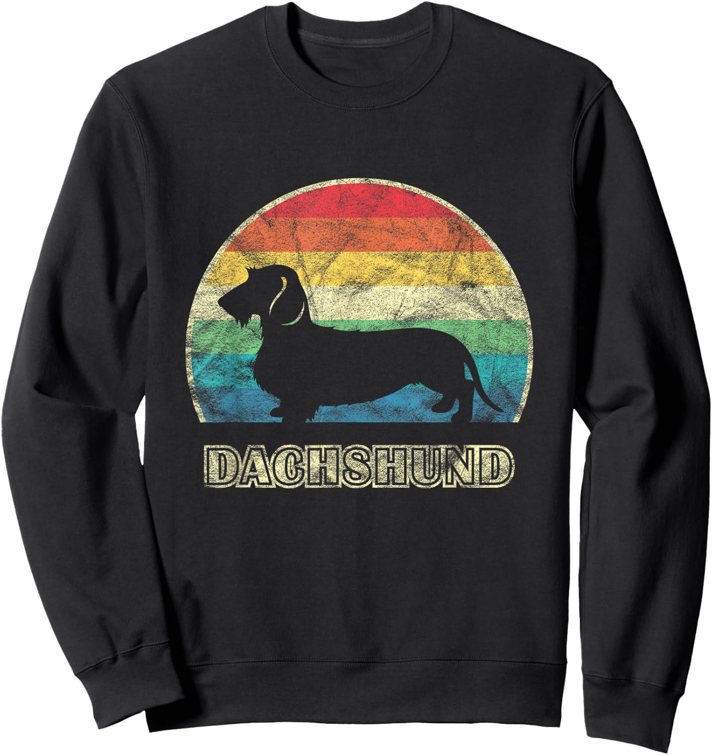 Wirehaired Dachshund Vintage Style Dog Sweatshirt - Sweatshirt | Black