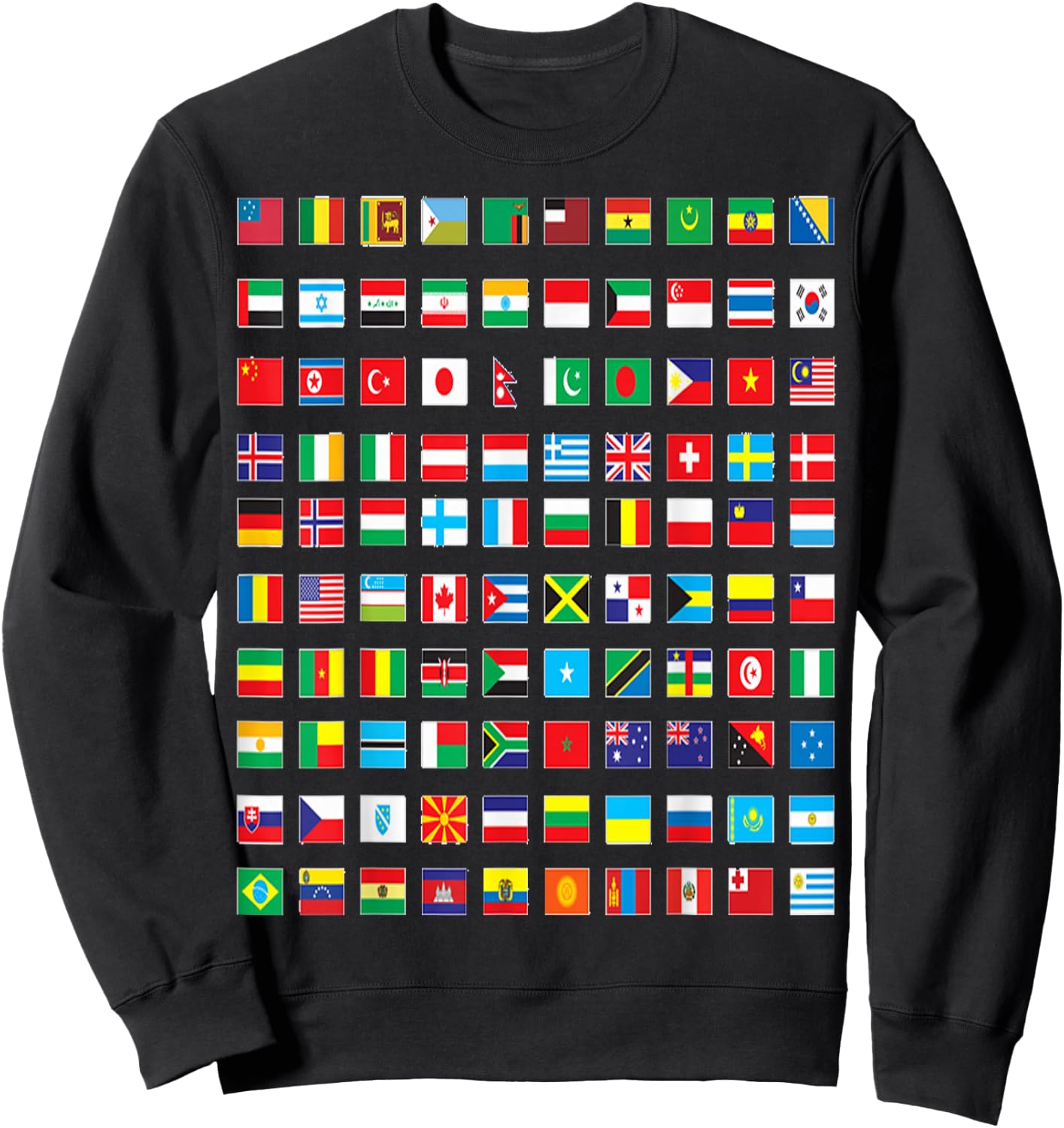 International world flags and world map for children Sweatshirt - Sweatshirt | Black