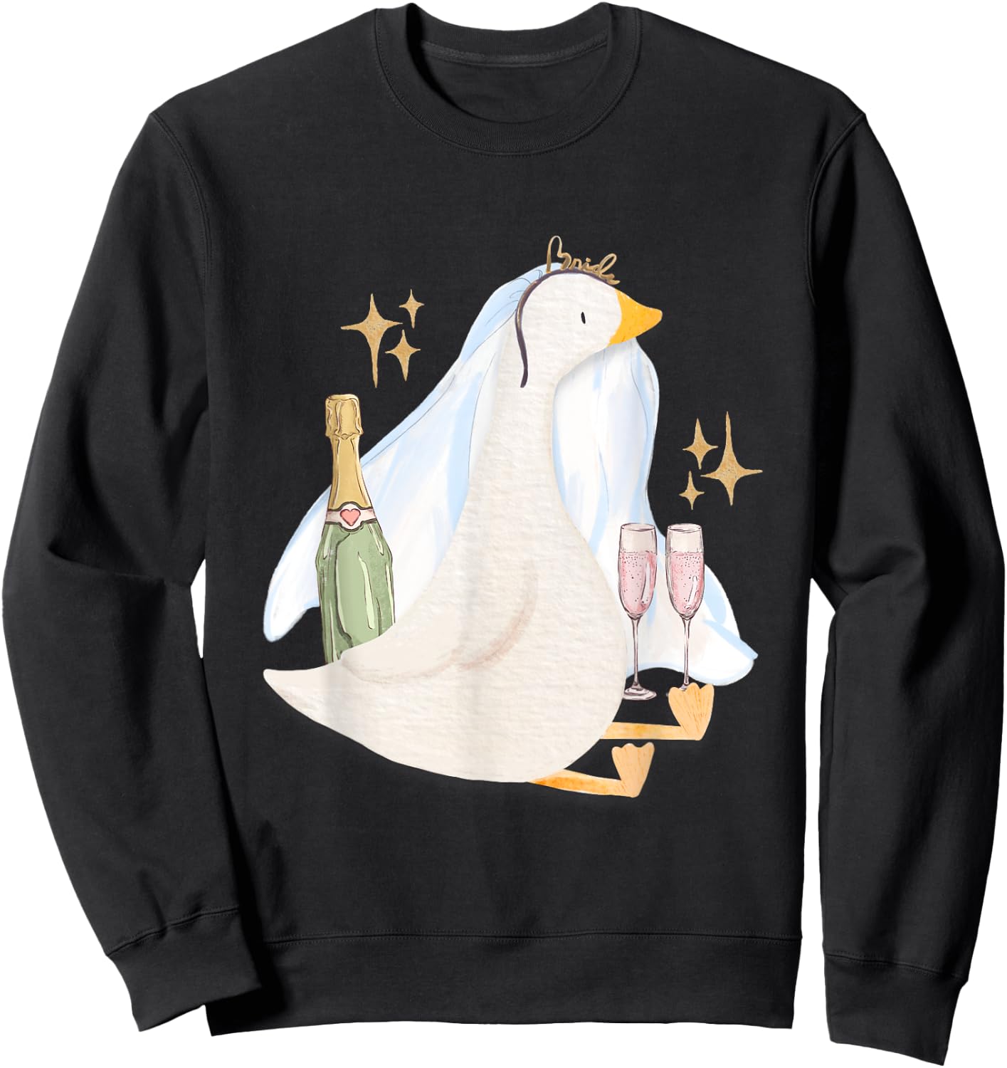 Silly Bride Goose Funny Silly Goose Bride Bachelorette Sweatshirt - Sweatshirt | Black