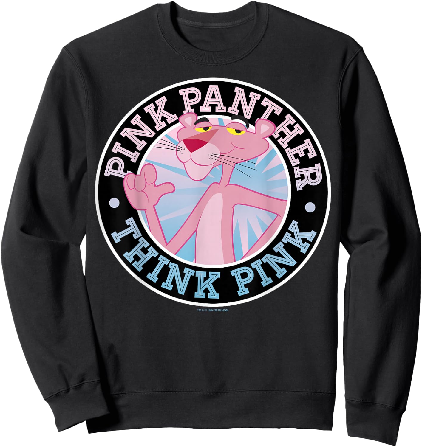 Pink Panther Think Pink Circle Portrait Small Sweatshirt - Sweatshirt | Black