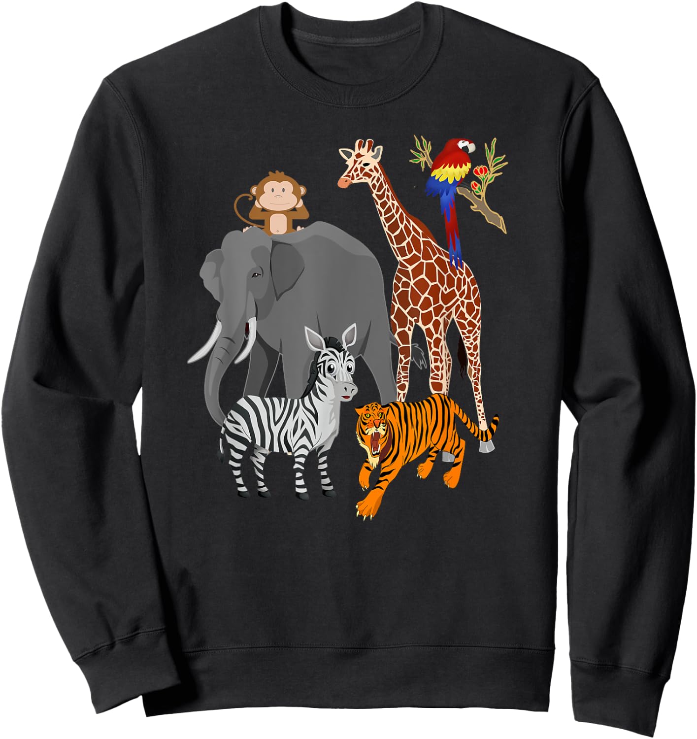 Zoo Animals Shirt Wildlife Birthday Party A Day At The Zoo Sweatshirt - Sweatshirt | Black