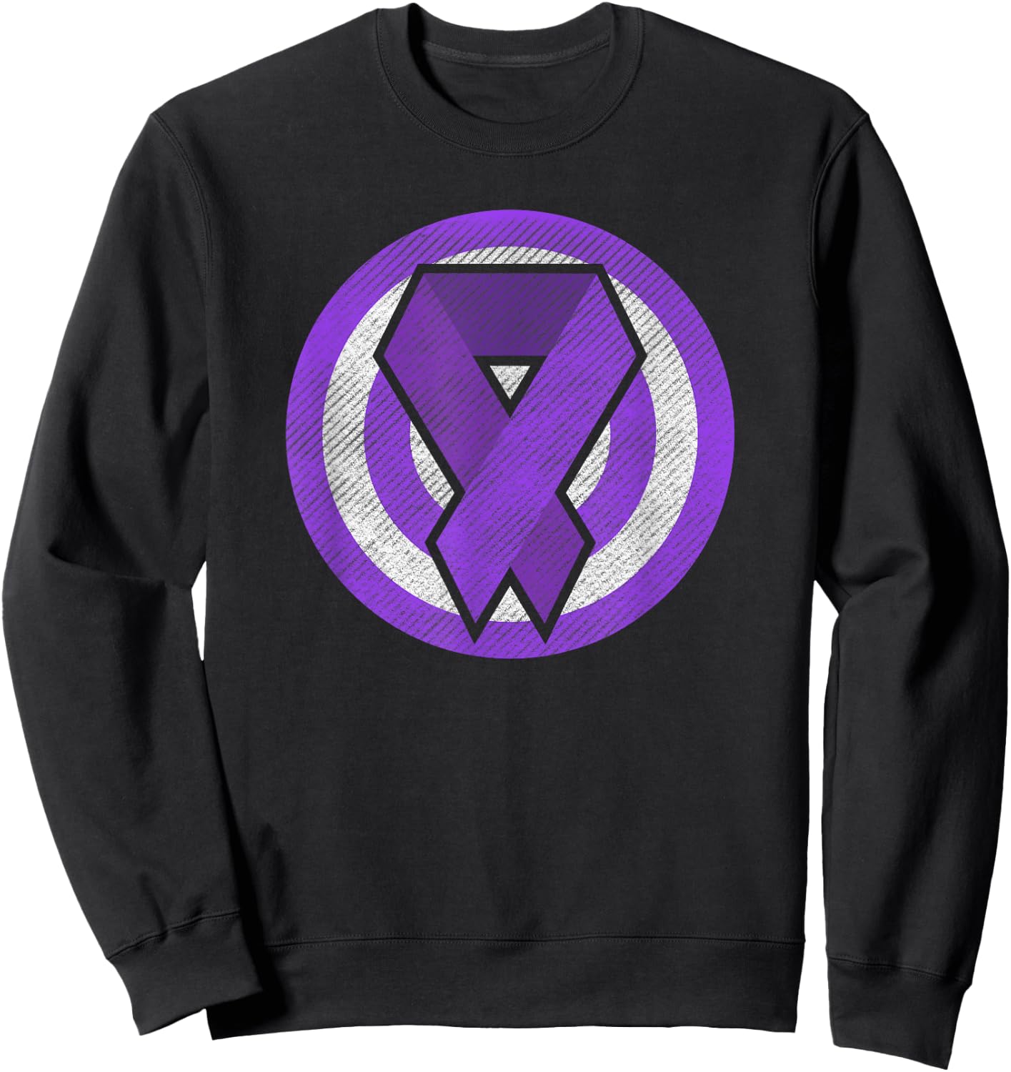 Epilepsy Awareness Purple Ribbon Super Hero Sweatshirt - Sweatshirt | Black