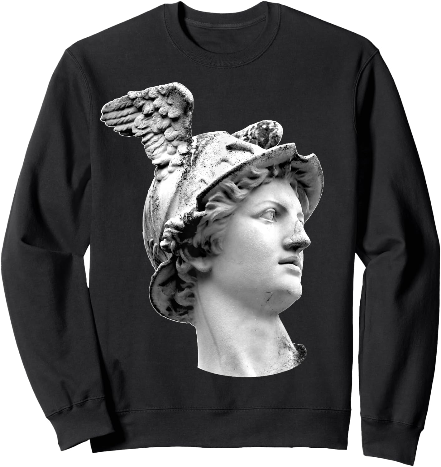Hermes Mercury Statue Mythology Ancient Greek God Sweatshirt - Sweatshirt | Black