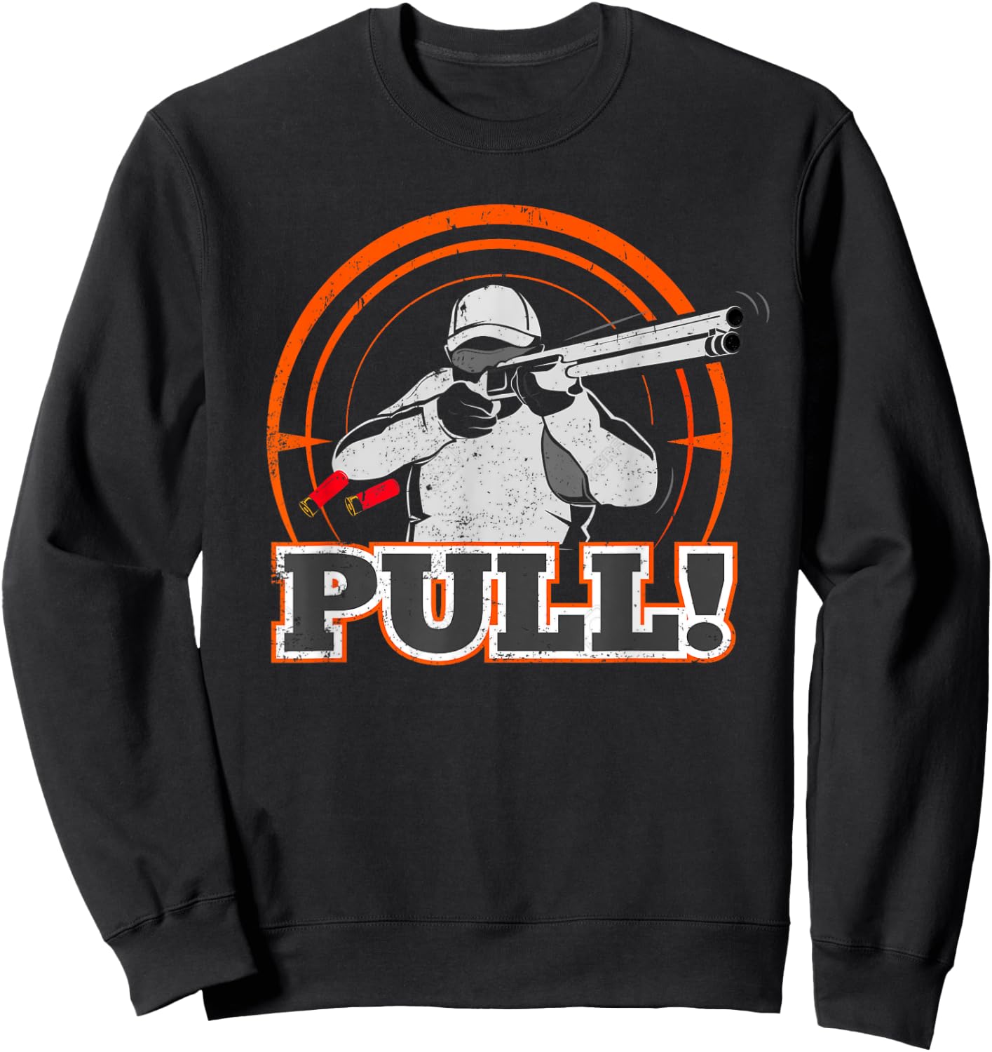 Pull Clay Skeet Shooting T Shirt Trap Shotgun Target Gift Sweatshirt - Sweatshirt | Black