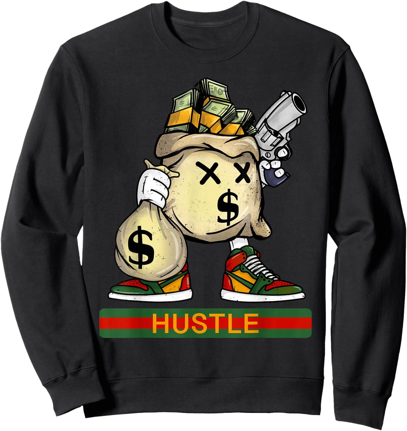 Money Stacks Hustle Wall Street Hip Hop Rap Lover Gift Sweatshirt - Sweatshirt | Black