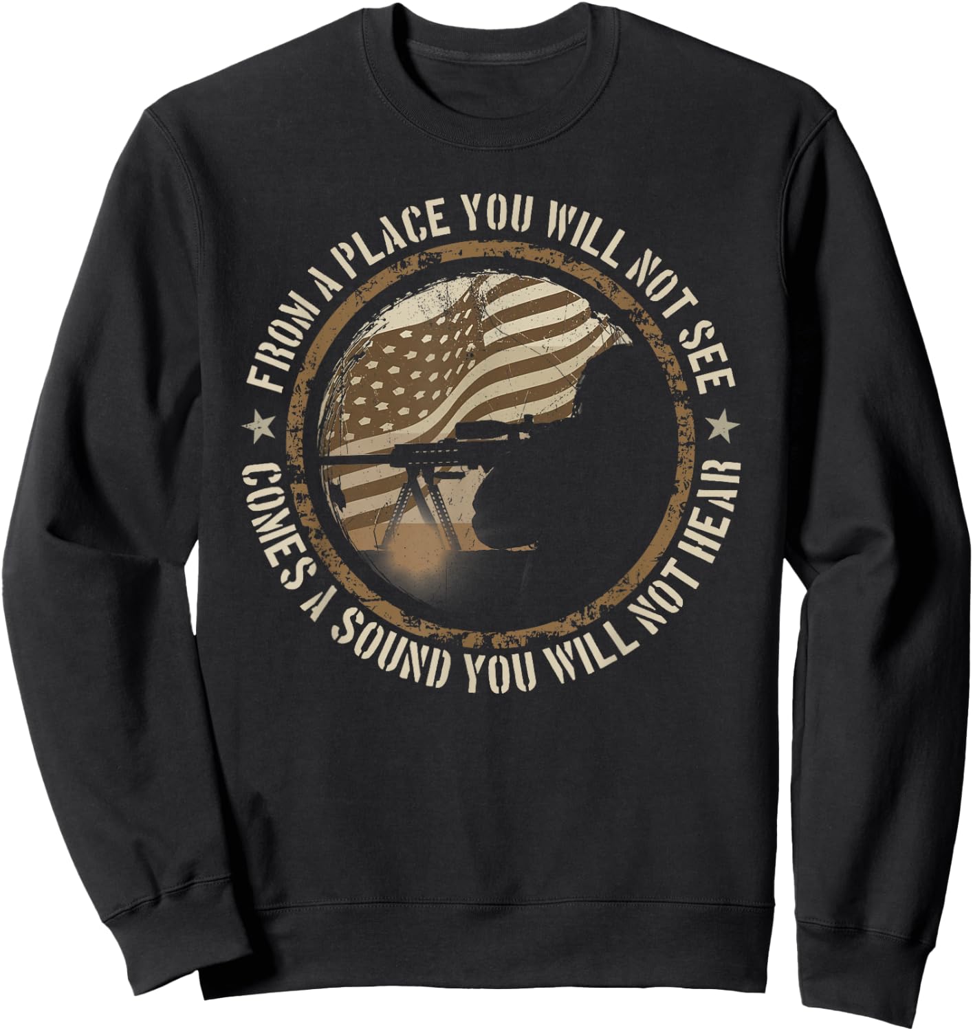 Sniper Military Sharpshooter USA You Will Not Be Sweatshirt - Sweatshirt | Black