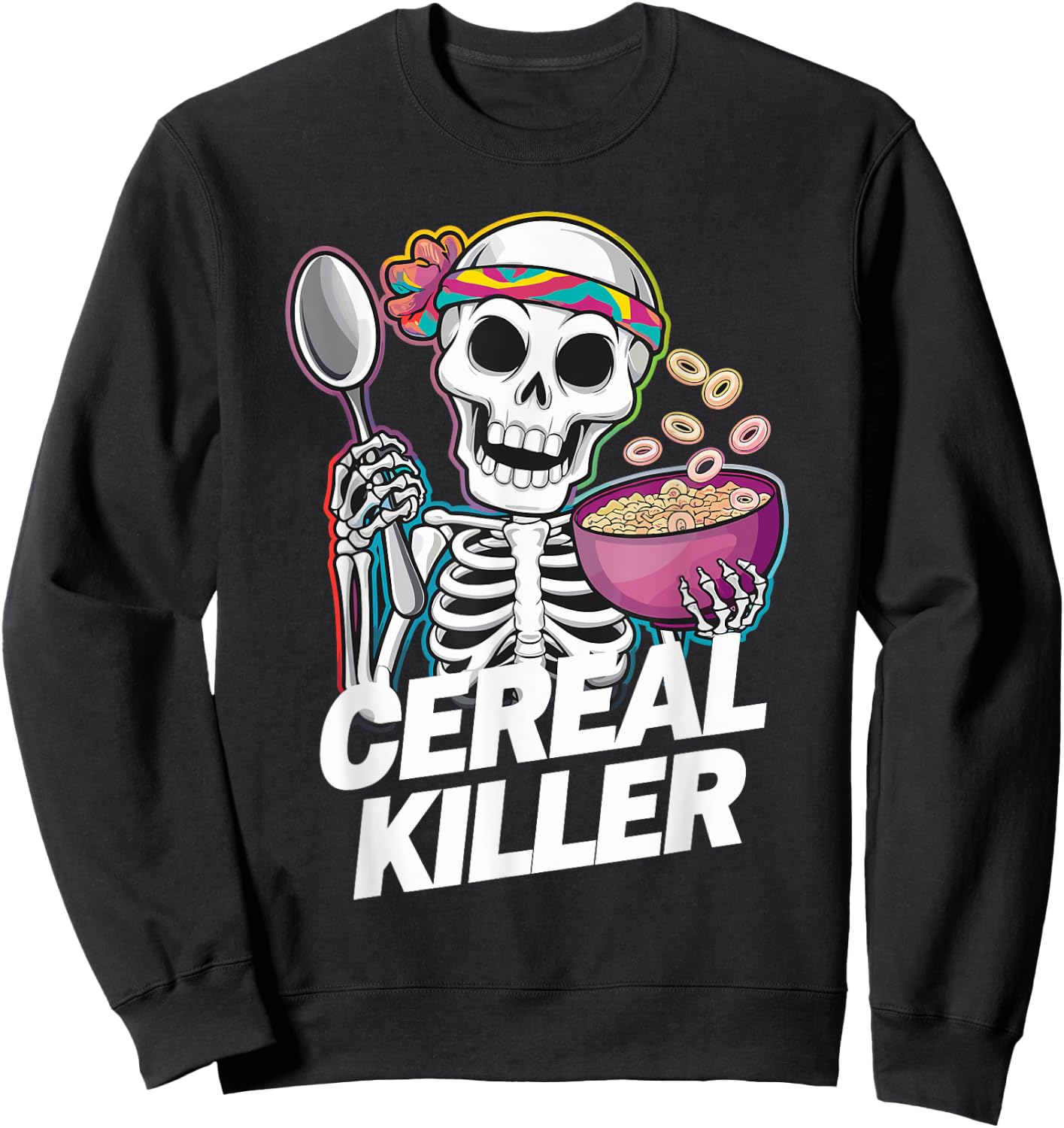 Cereal Killer Halloween Love Cereal Funny Cereal Sweatshirt - Sweatshirt | Black