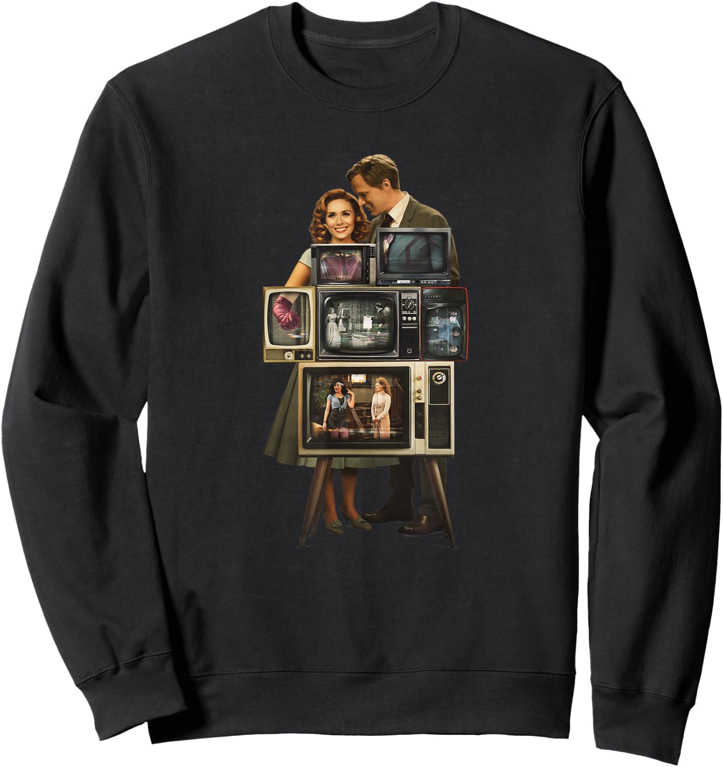 Marvel WandaVision Wanda & Vision Behind the TV Screens Sweatshirt - Sweatshirt | Black