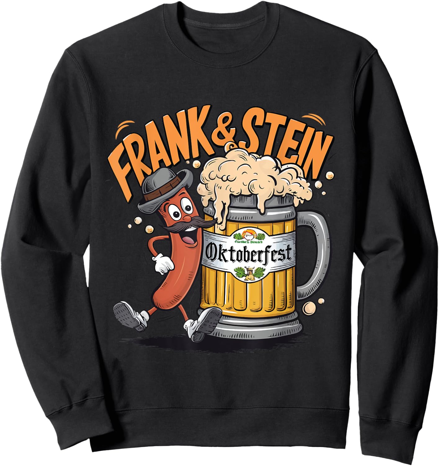 Frank & Stein Oktoberfest Funny German Bratwurst And Beer Sweatshirt - Sweatshirt | Black