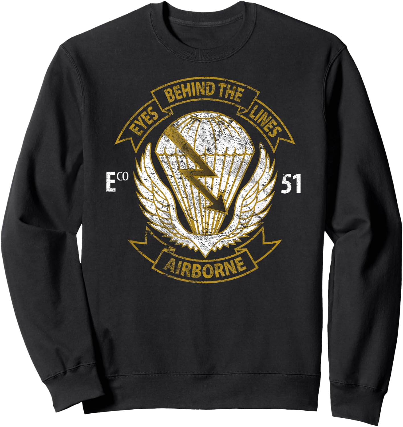 American Marauder: E 51st Long Range Surveillance Insignia Sweatshirt - Sweatshirt | Black