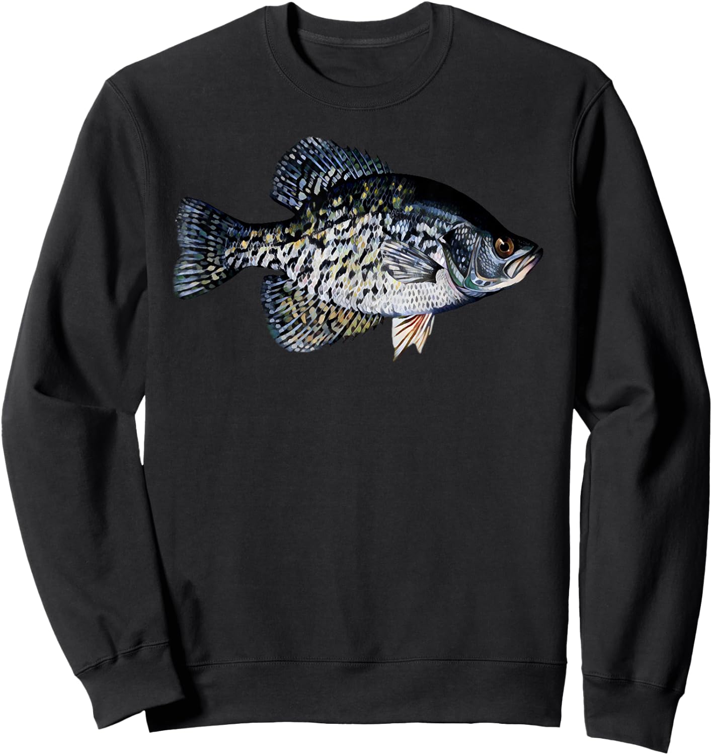 Black Crappie Fish Shirt, Lucky Crappie Fishing Gift Sweatshirt - Sweatshirt | Black