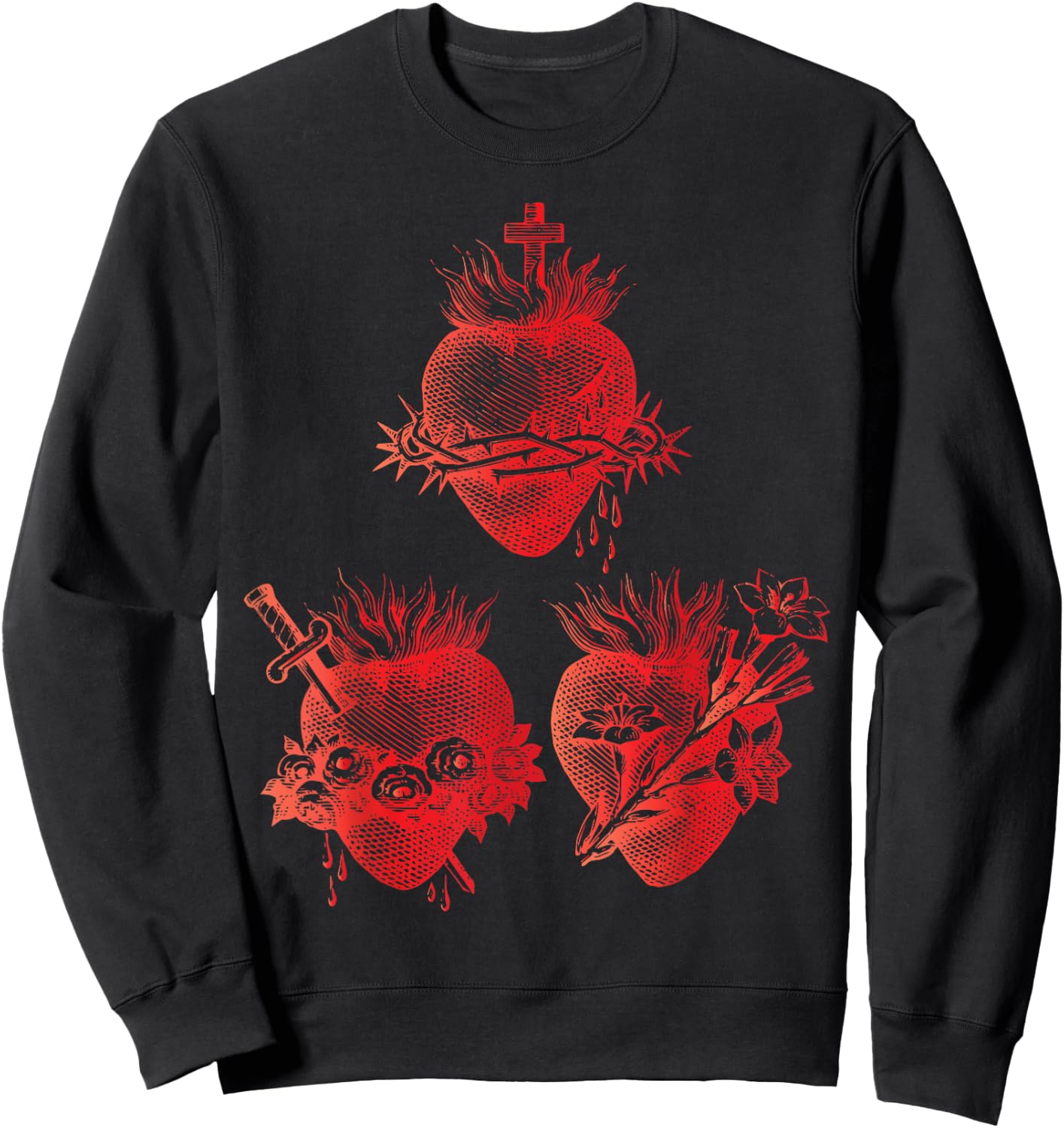 Sacred Heart of Jesus and Immaculate Heart of Mary Joseph 2R Sweatshirt - Sweatshirt | Black