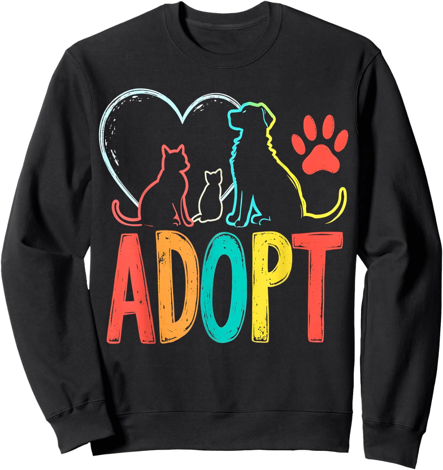 Adopt Animal Rescue Sweatshirt - Sweatshirt | Black