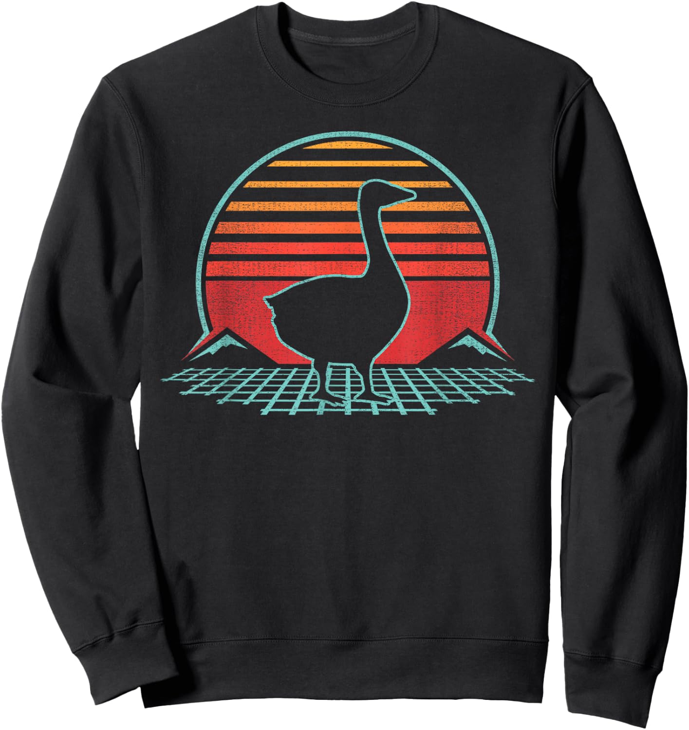 Goose Retro Vintage 80s Style Animal Lover Gift Sweatshirt - Sweatshirt | Black
