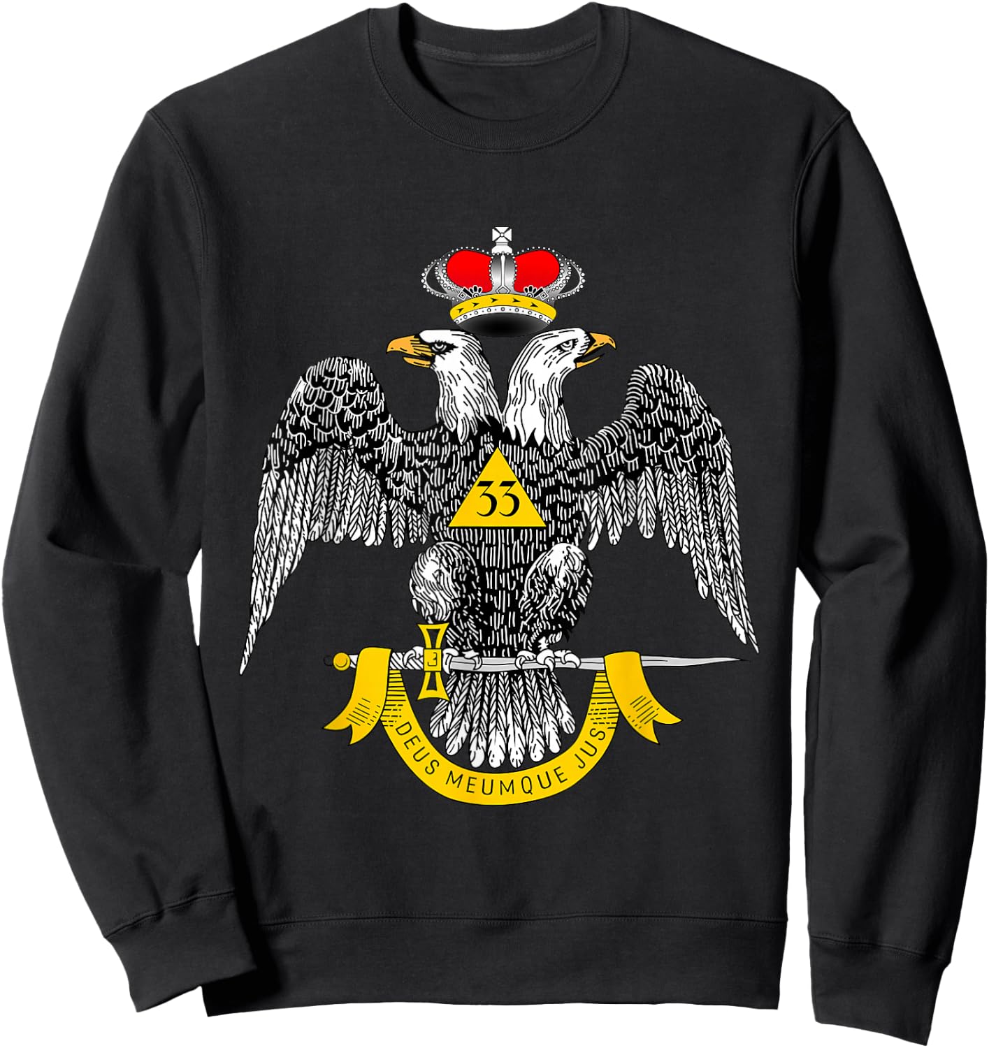 33rd Degree Mason T Shirt Masonic Scottish Rite Down Sweatshirt - Sweatshirt | Black