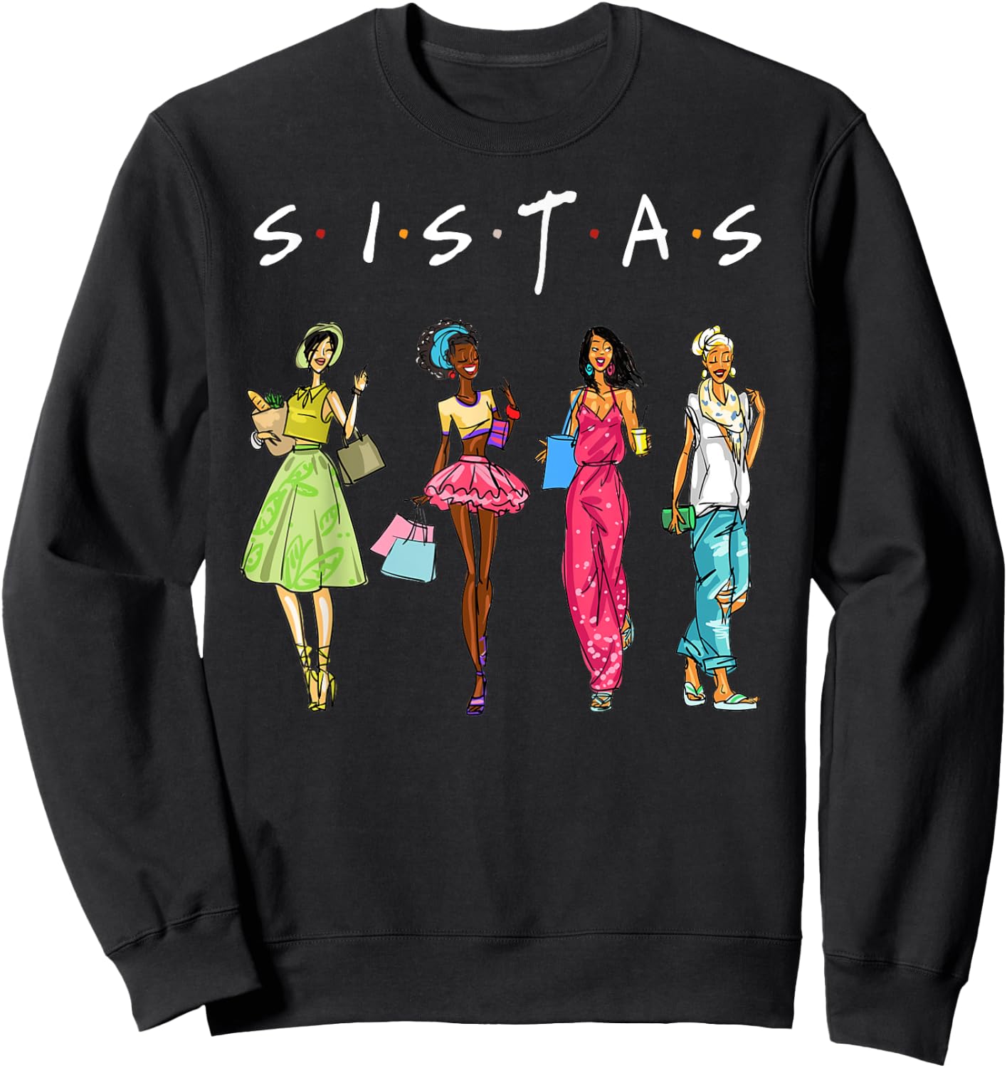 Black Sistas Queen Melanin African American Women Pride Sweatshirt - Sweatshirt | Black