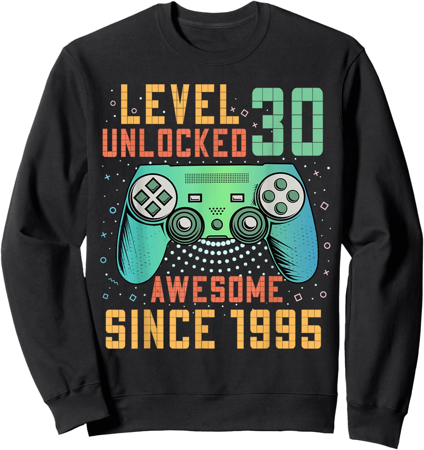 Level 30 Unlocked 30th Birthday 30 Year Old Man Gifts Gaming Sweatshirt - Sweatshirt | Black
