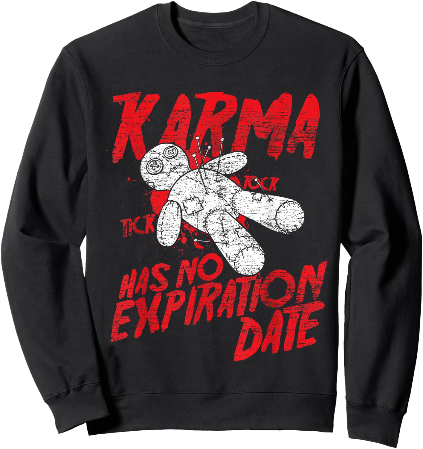 Voodoo Doll Costume Gift Scary Karma Halloween Sweatshirt - Sweatshirt | Black