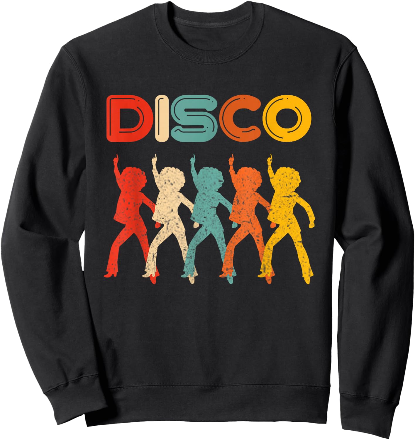 Disco 70s Disco Themed Vintage Retro Dancing Sweatshirt - Sweatshirt | Black