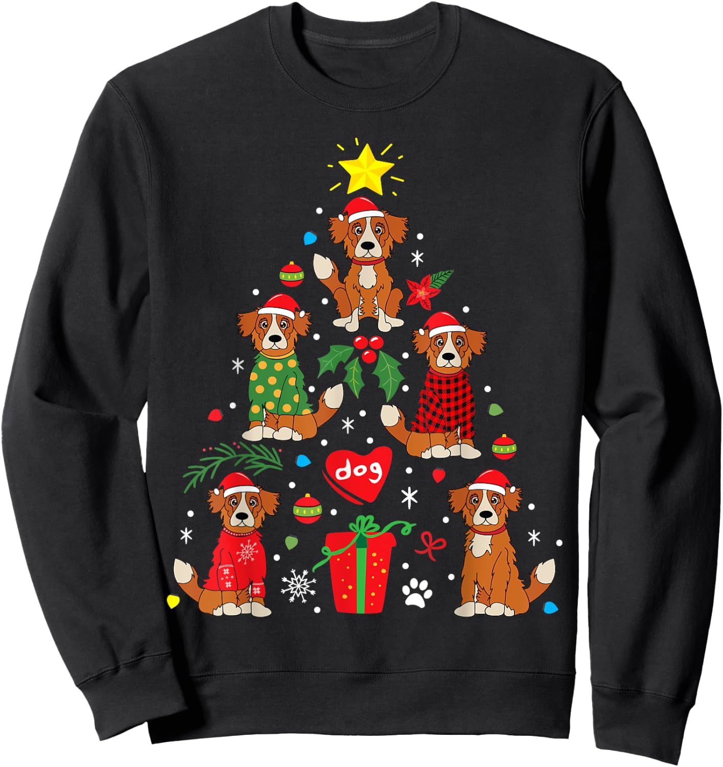 Nova Scotia Tolling Retriever Christmas Dog Gift Men Women Kids Sweatshirt - Sweatshirt | Black