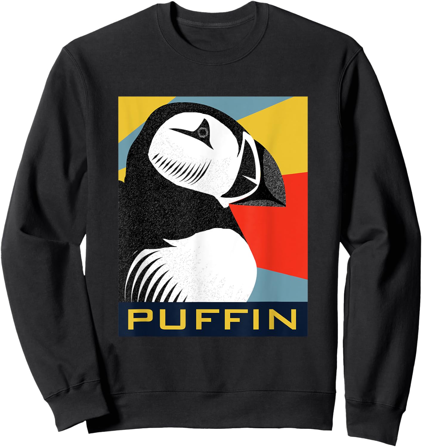 Vintage Retro Silhouette Puffin Sweatshirt - Sweatshirt | Black