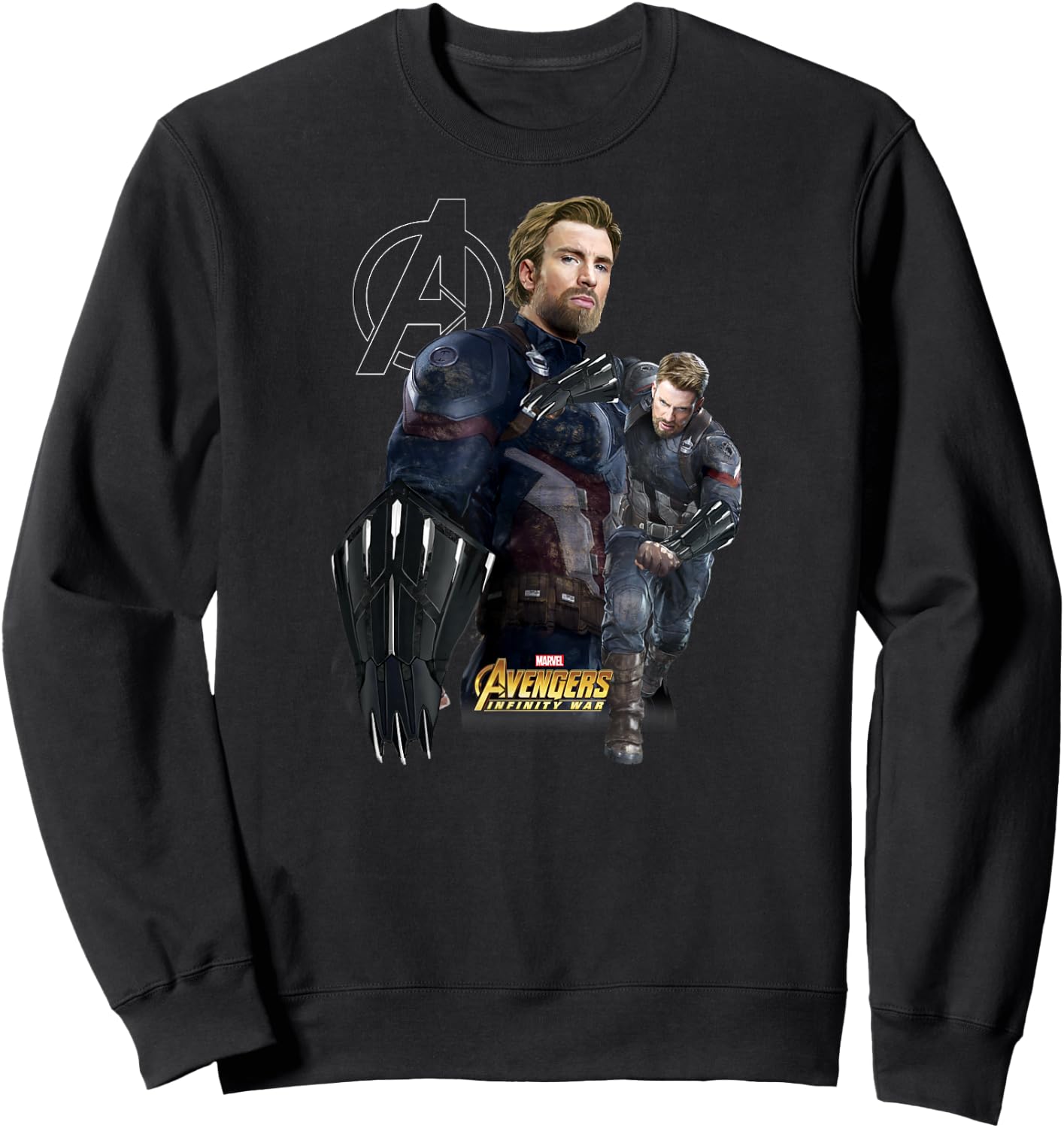 Marvel Infinity War Captain America Fierce Shield Sweatshirt - Sweatshirt | Black