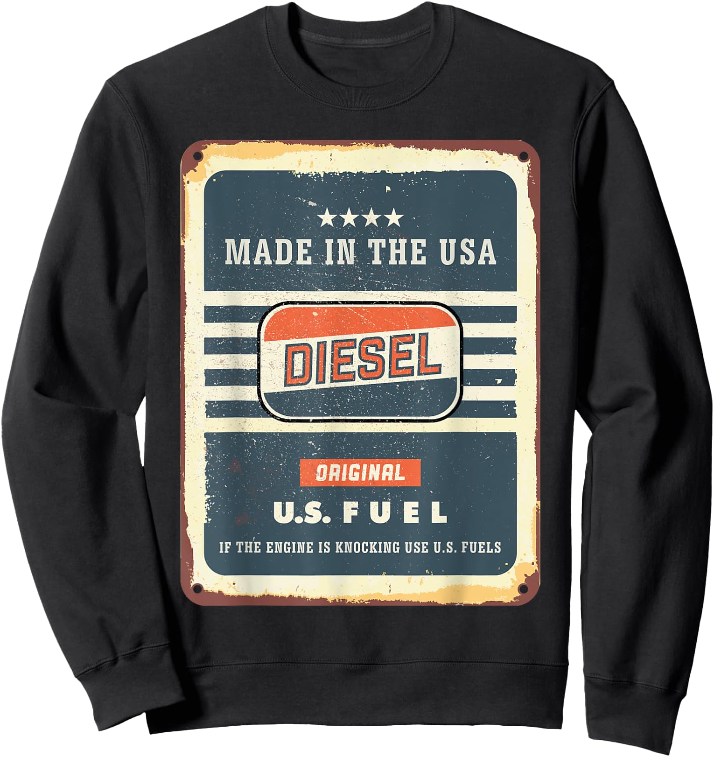 Vintage Diesel Fuel Sign Made in USA Sweatshirt - Sweatshirt | Black