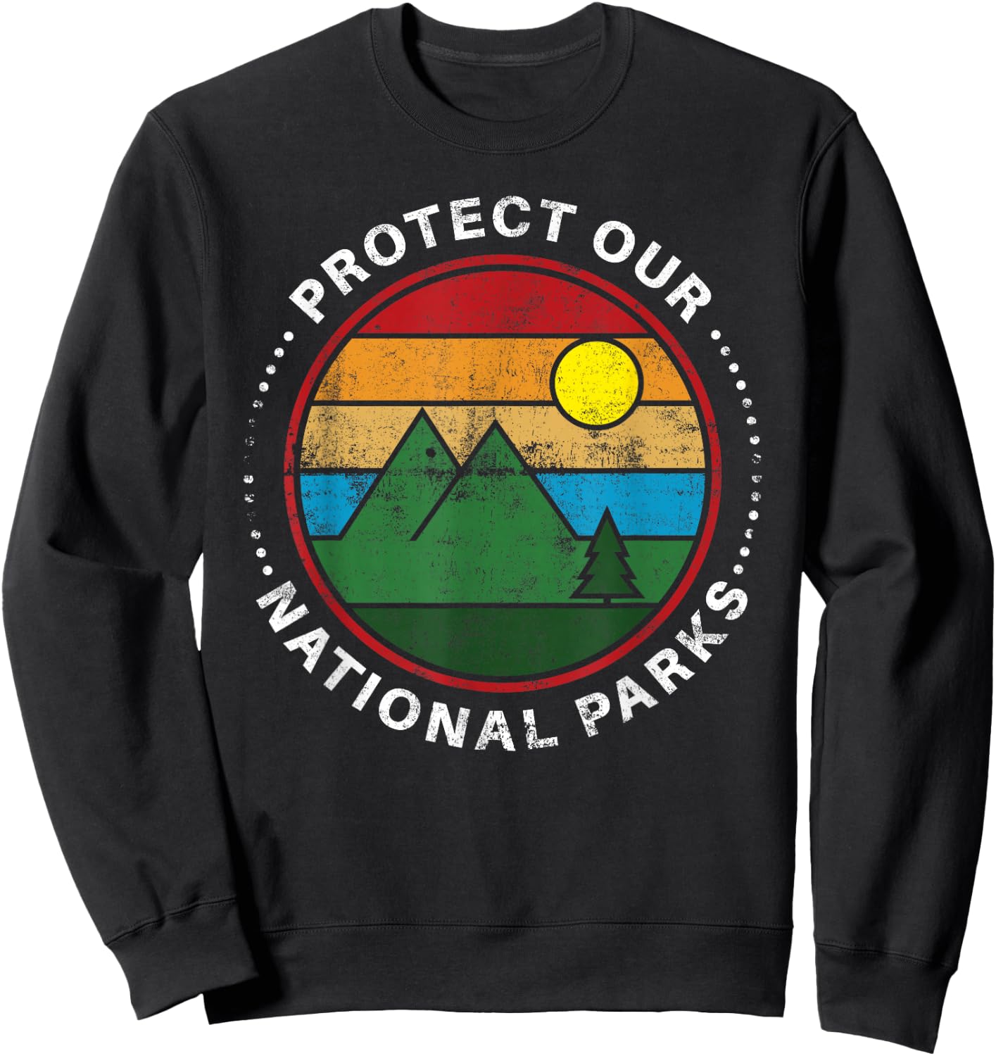 YeoYs National Parks Gifts - Protect Our National Parks - Nature Lover Black Short Sleeve - Small - - Modern Letter Print - Hiking, Outdoor - All Seasons Sweatshirt - Sweatshirt | Black