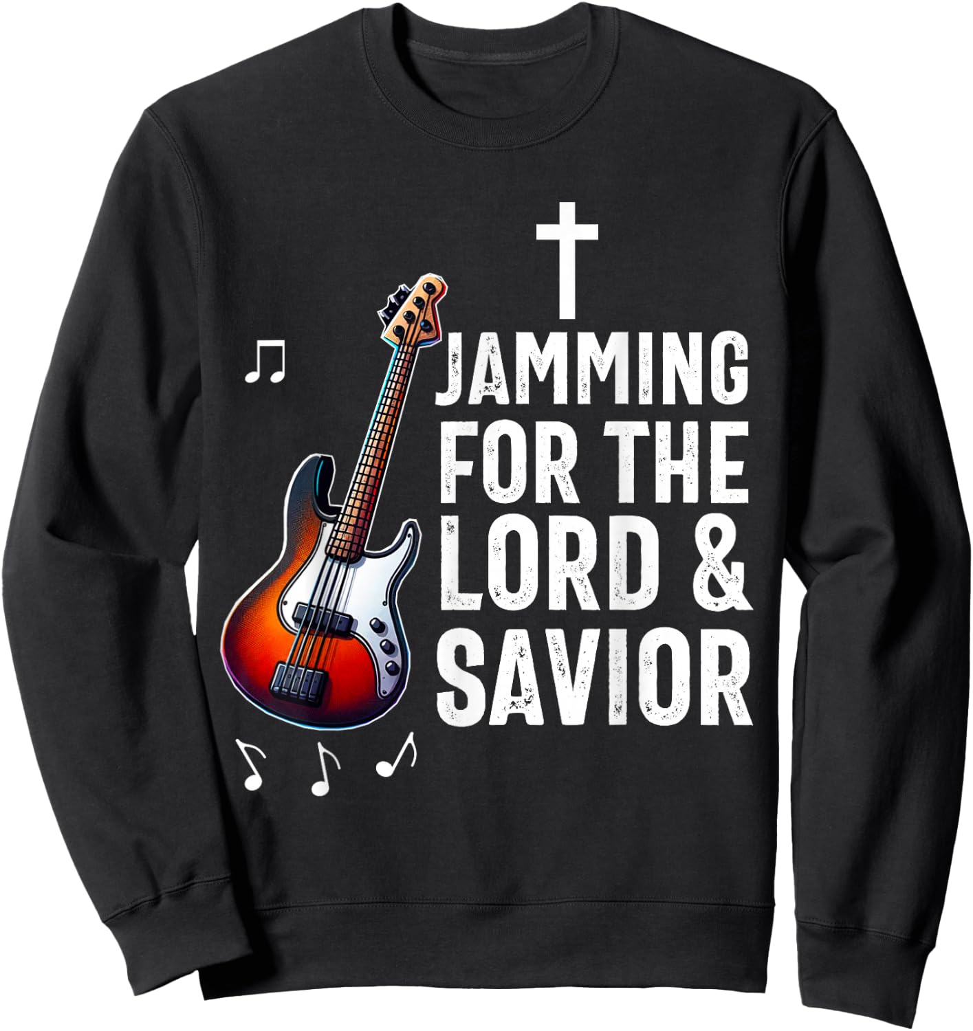 Christian Bass Guitar Player Worship Jesus Bassist Music Sweatshirt - Sweatshirt | Black