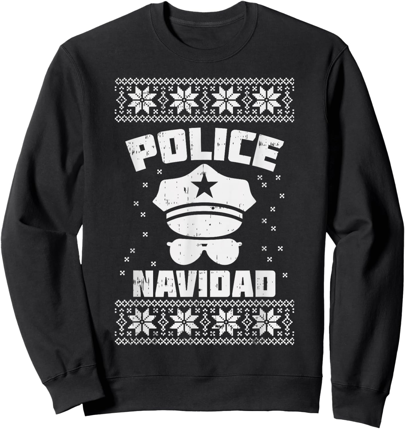 Police Navidad Shirt Christmas Cop Policeman Officer Gift Sweatshirt - Sweatshirt | Black