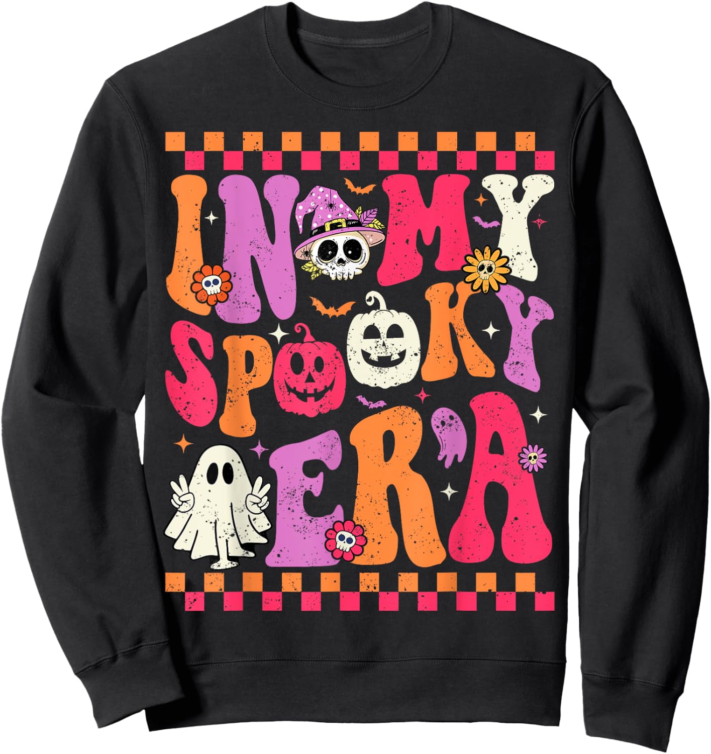 In My Spooky Era Groovy Retro Groovy Ghost Halloween Sweatshirt - Sweatshirt | Black