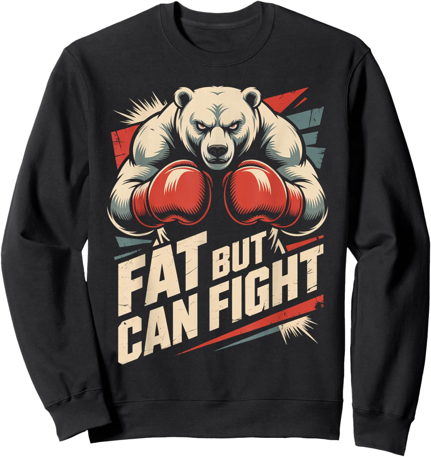 Fat But Can Fight Gym Workout Cardio Bodybuilding Sweatshirt - Sweatshirt | Black