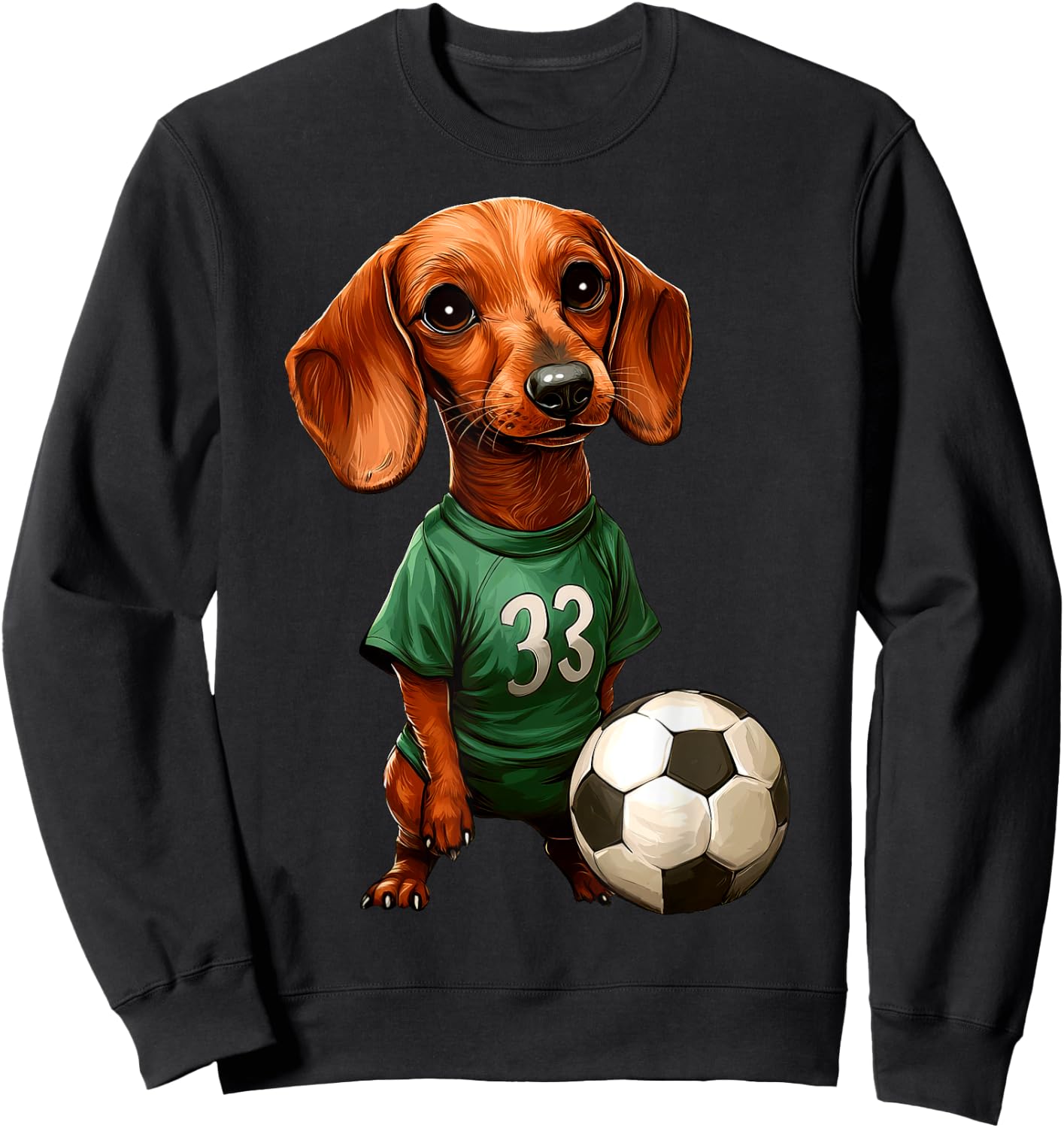 Soccer player Dachshund Sweatshirt - Sweatshirt | Black