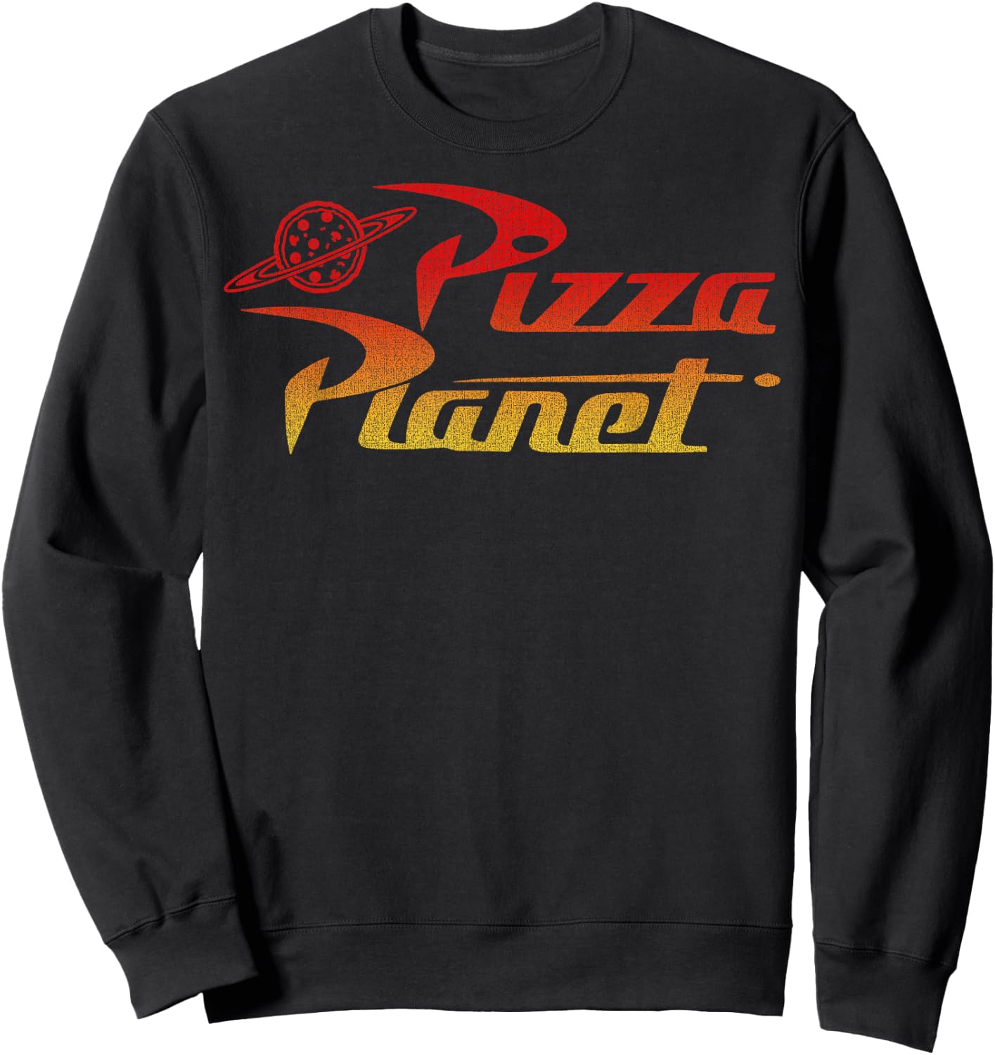 Disney Pixar Toy Story Pizza Planet Gradient Logo Sweatshirt - Sweatshirt | Black