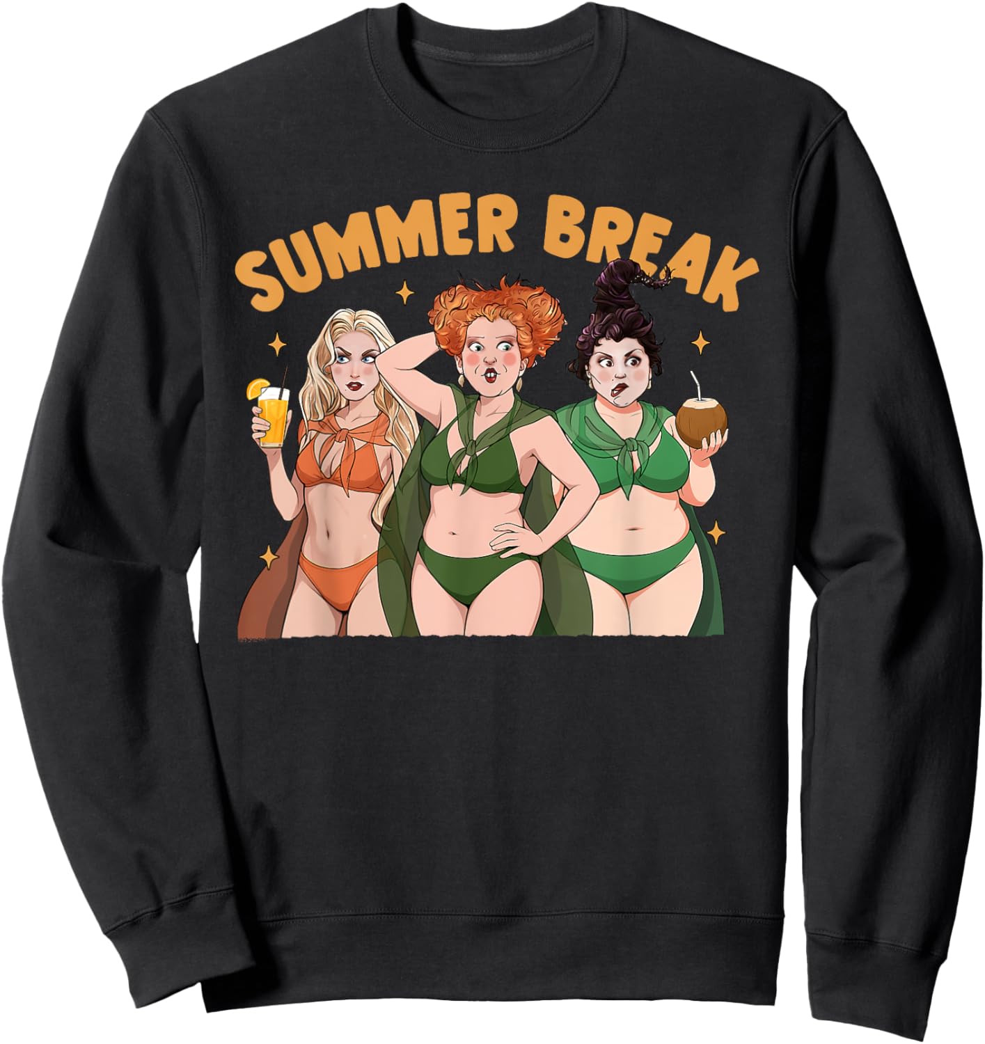 Summerween Pumpkin Halloween Spooky Summer Trip Sweatshirt - Sweatshirt | Black