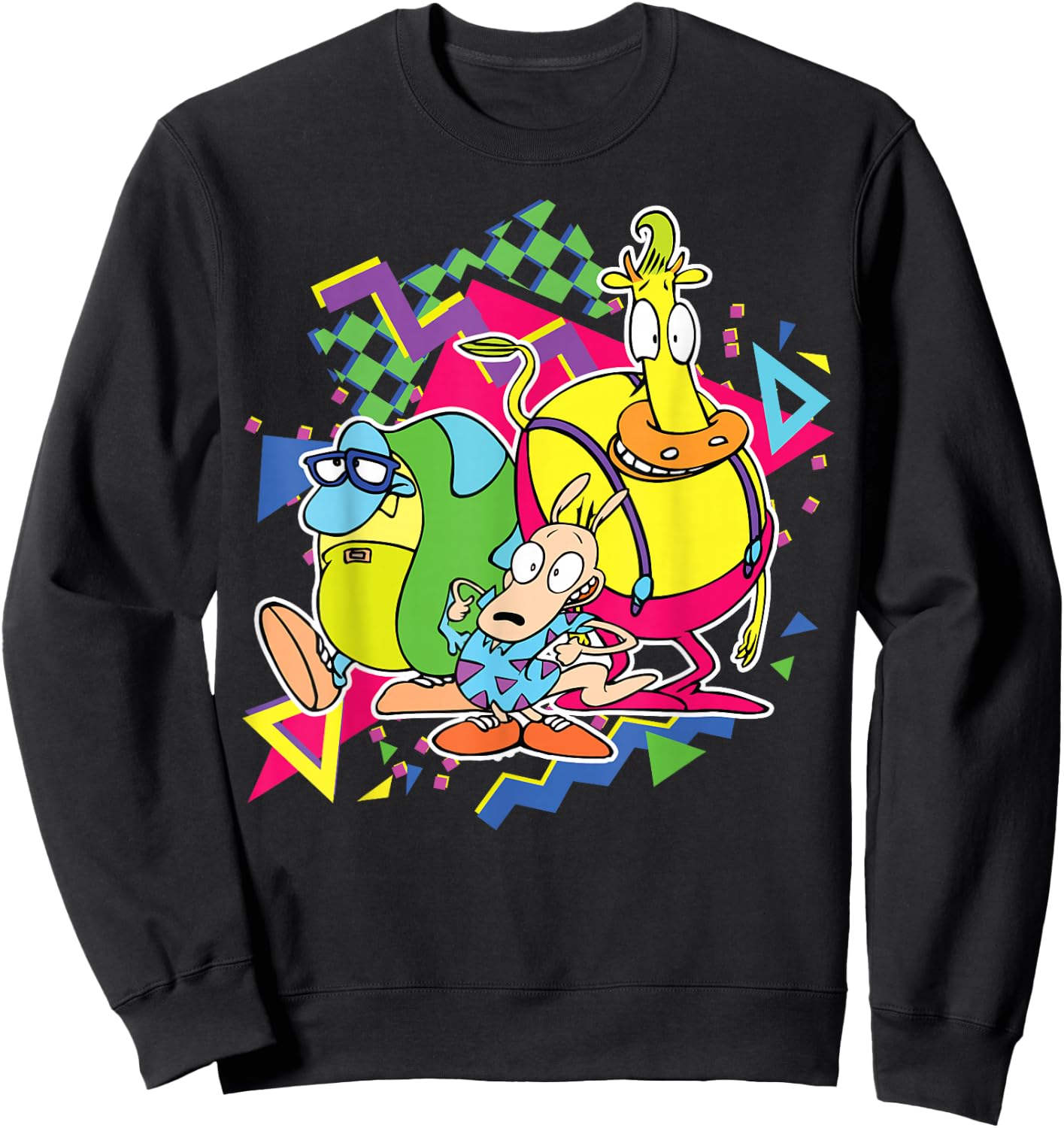 Nickelodeon Rocko's Modern Life 90's Group Sweatshirt - Sweatshirt | Black