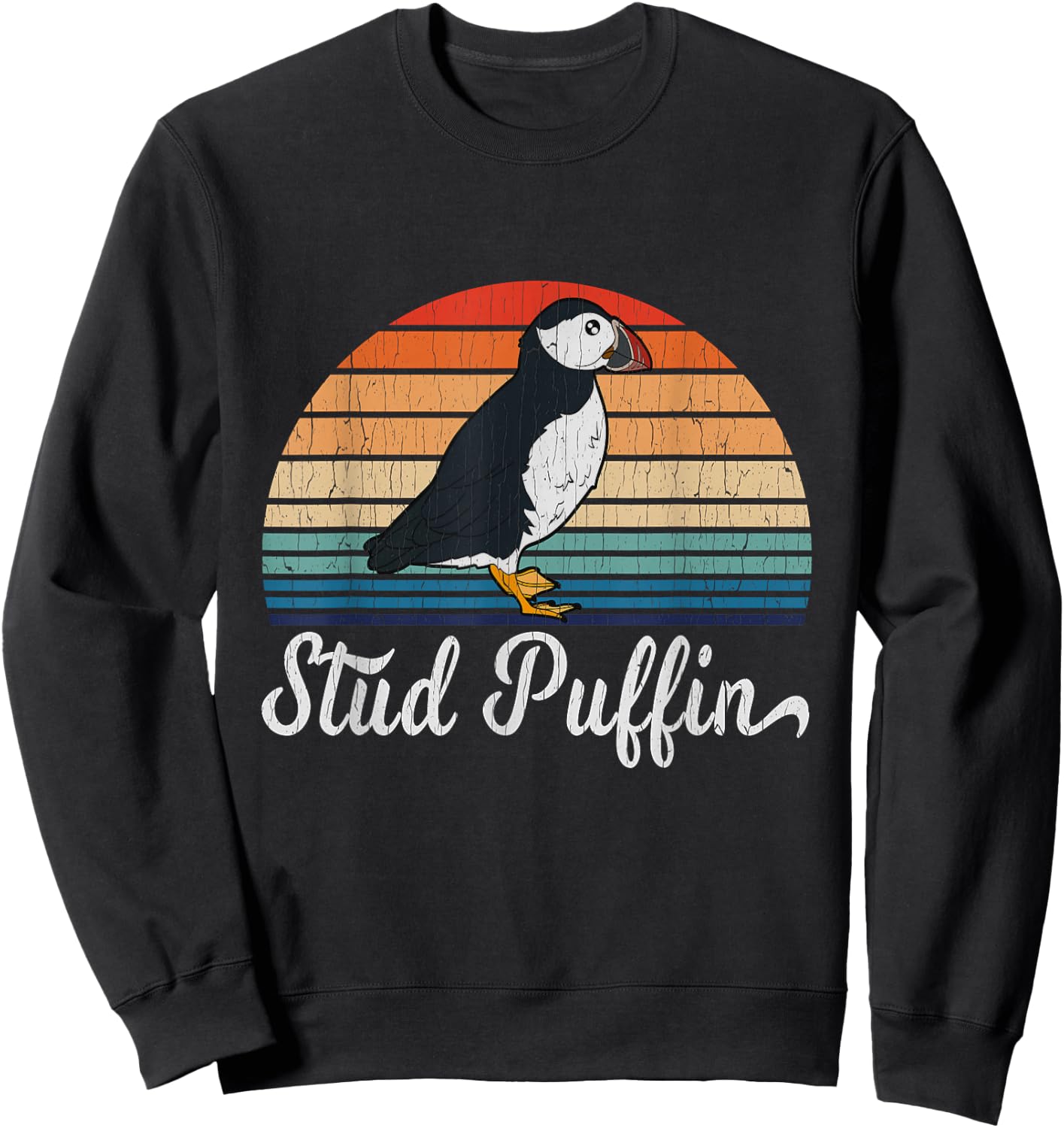 Stud Puffin Funny Animal Lovers Sweatshirt - Sweatshirt | Black
