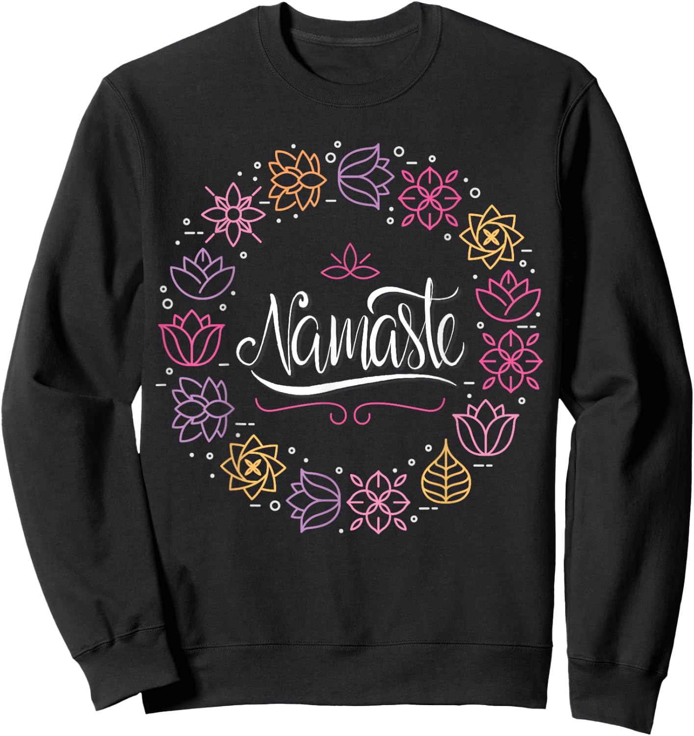 Namaste Flower Of Life Yoga Exercise Meditation Zen Teacher Sweatshirt - Sweatshirt | Black