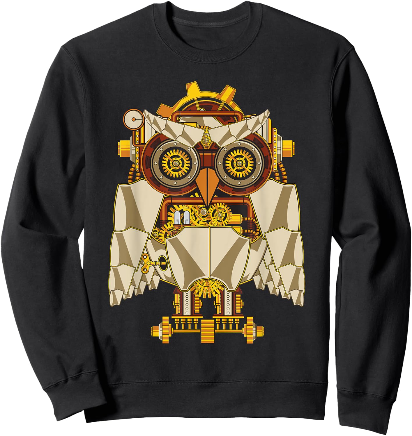 Steampunk Mechanical Owl Gear Cogs Clockwork Shirt Sweatshirt - Sweatshirt | Black
