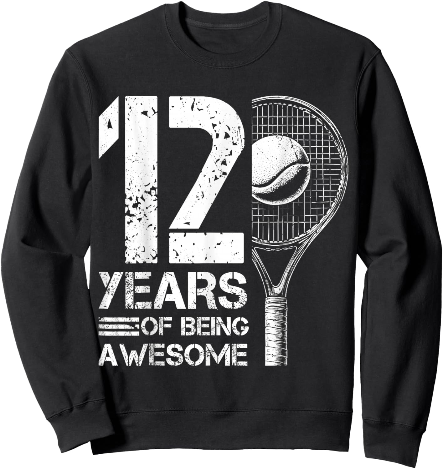 12th Birthday Boys Tennis Player Tennis 12 Years Old Sweatshirt - Sweatshirt | Black